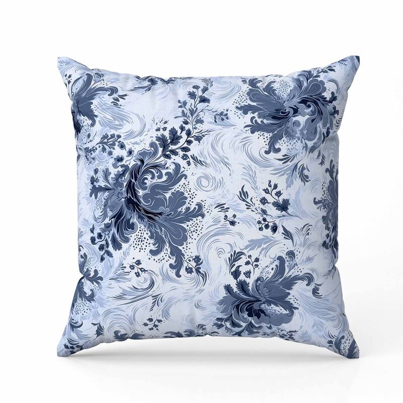 Retro Remix Indoor/Outdoor Reversible Throw Pillow Blue and Grey