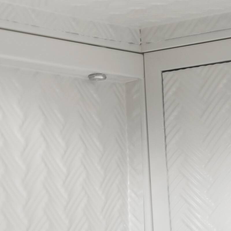 Modern Two-door Wall Cabinet with Glass Doors and Detachable Shelves for Entryway, Living Room, Bathroom