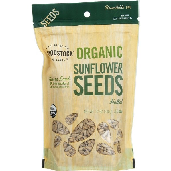 Woodstock Organic Sunflower Seeds - Hulled - Case of 8 - 12 oz.