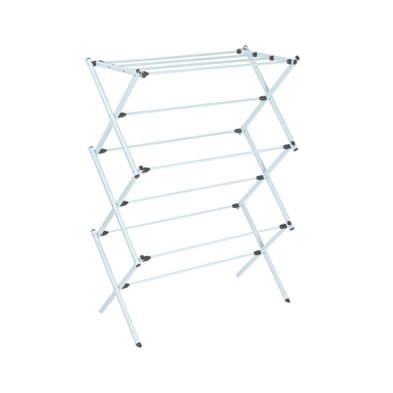 Household Essentials Folding Clothes Drying Rack with Steel Frame and 11 Coated Dowels - 14.3"L x 29.4"W x 42.0"H