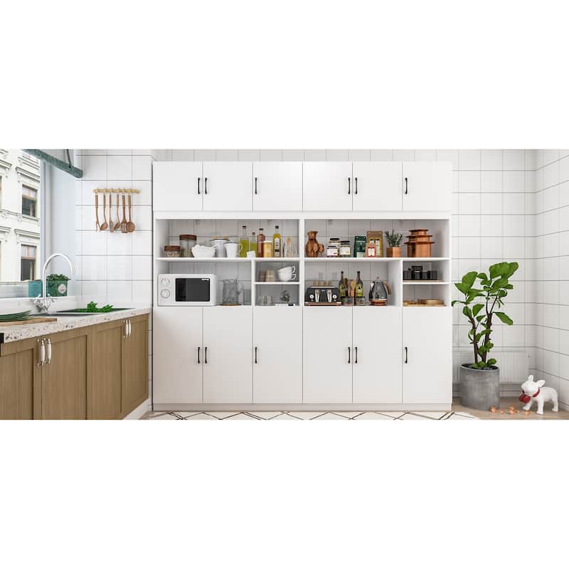 78"H Kitchen Pantry Storage Cabinets with Hutch Kitchen Buffet