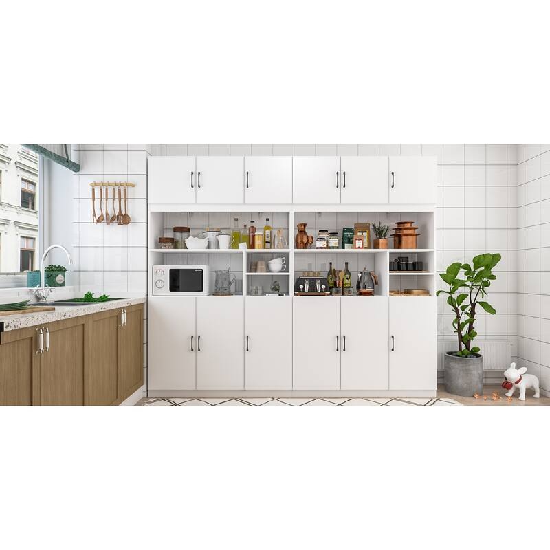 78"x47" Kitchen Pantry Cabinet Sideboard Buffet Cabinet Hutch Cupboard