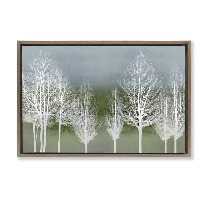 Stupell White Tree Impressions Framed Floater Canvas Wall Art Design By Kate Bennett - 31 x 21 - Brown