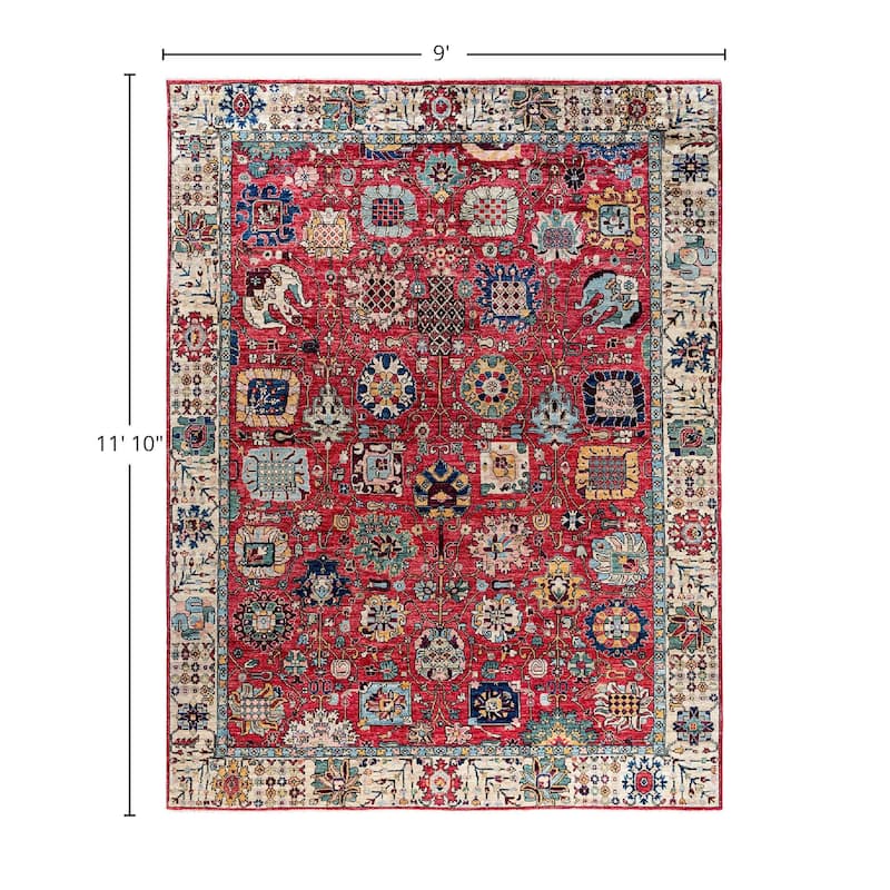 Serapi One-of-a-Kind Hand-Knotted Area Rug - Pink, 9' 0" x 11' 10" - 9' 0" x 11' 10"