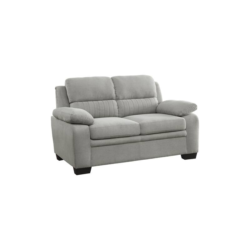 Marjy Gray Textured Fabric Living Room Set