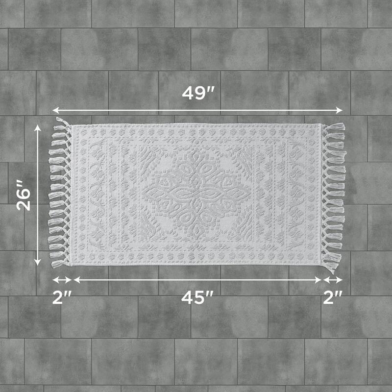 French Connection Nellore Fringe Cotton Bath Rug