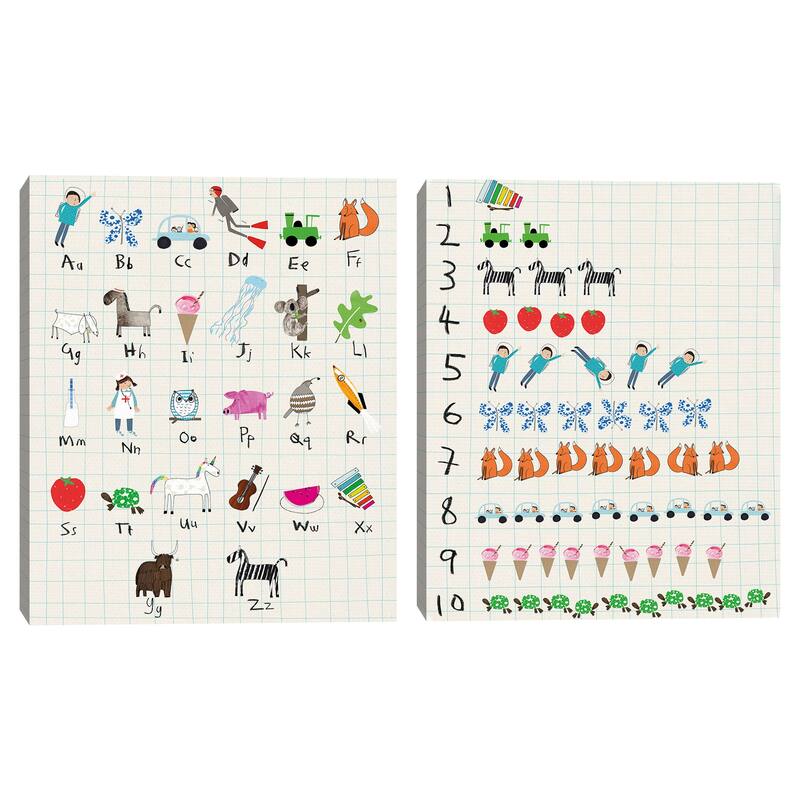 Astronaut Alphabet & Nifty Numbers Count Canvas Art Prints