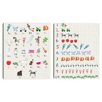 Astronaut Alphabet & Nifty Numbers Count Canvas Art Prints