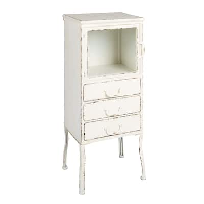 Sleek Metal Cabinet Storage with 3 Drawers