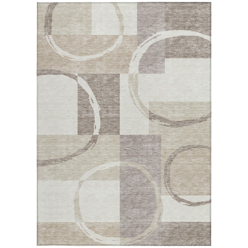 HomeRoots Geometric Modern Rectangle Outdoor Rug