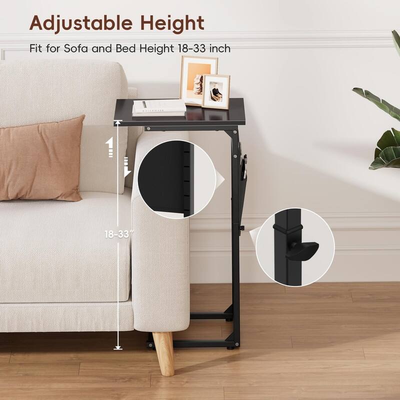 C Shaped End Table - 16"D x 12"W x 33"H