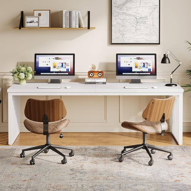 78.74" Extra Long Computer Desk, Double 2-Person Desk, Workstation Writing Study Table for Home Office
