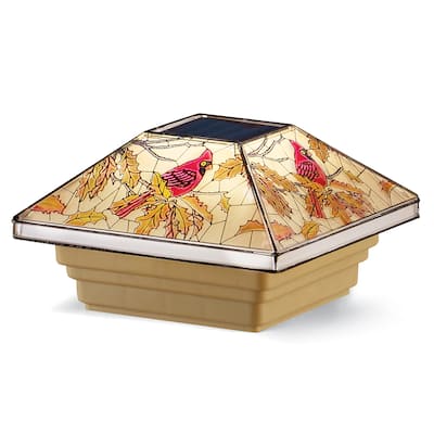 Solar Powered Autumn Cardinal Post Cap Light - NO SIZE