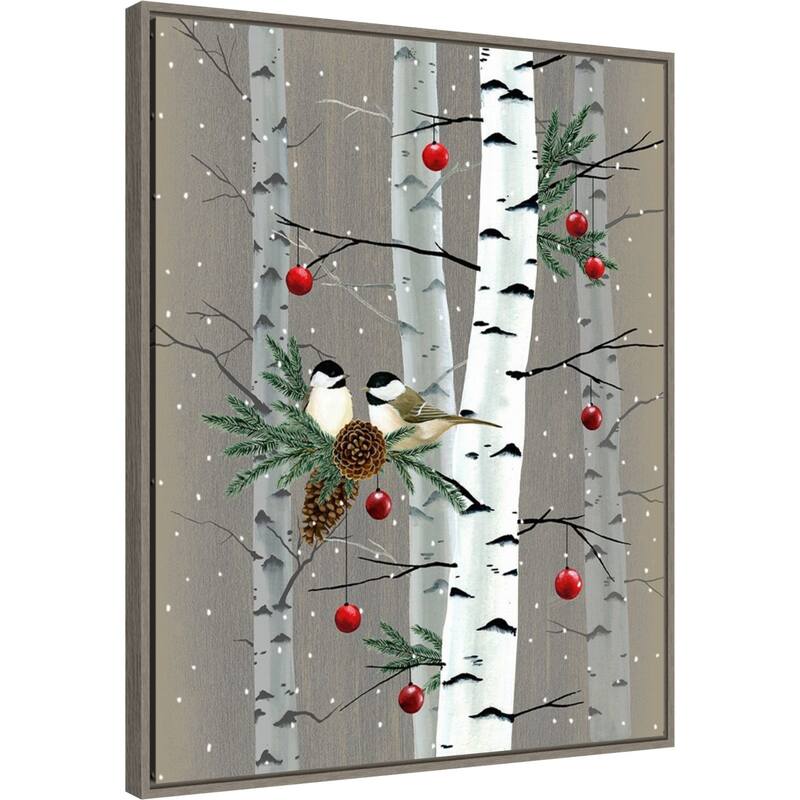 Birch Birds II by Grace Popp Framed Canvas Wall Art