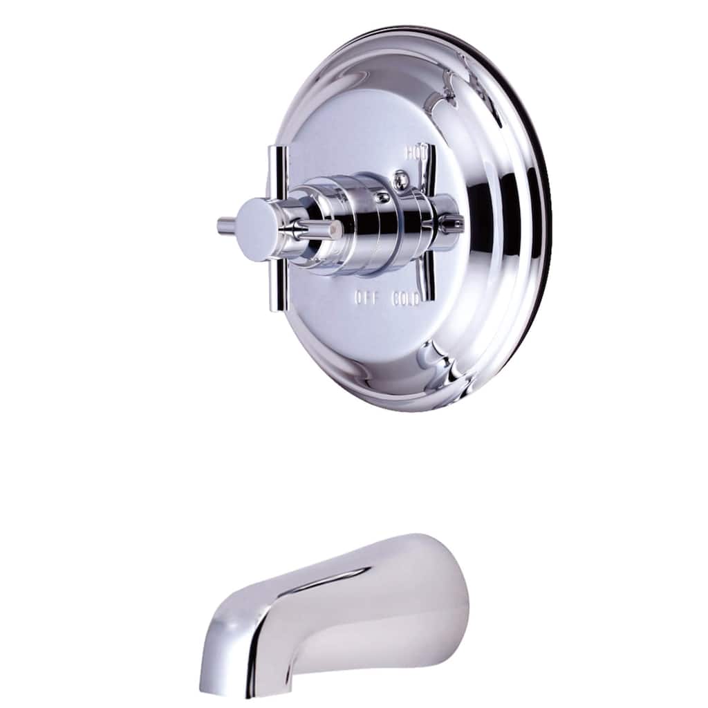 Kingston Brass Concord Wall Mounted Bathtub Faucet with Metal Cross