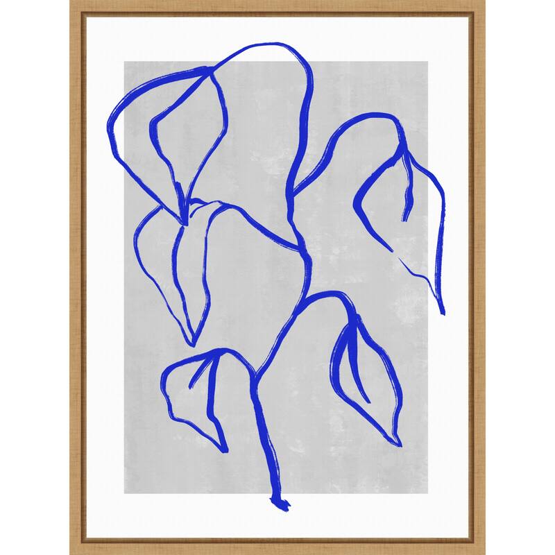 Blue Lines Harmony by Treechild Framed Canvas Wall Art Print