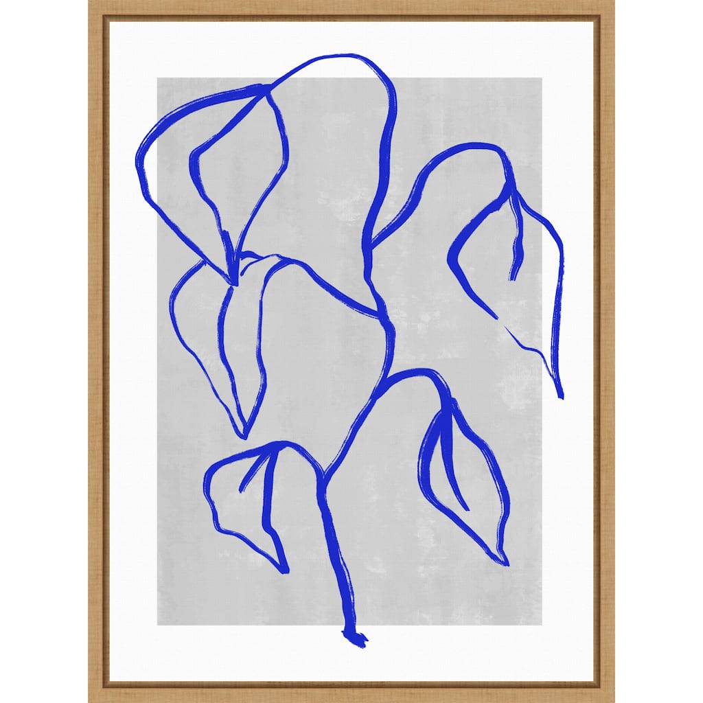 Blue Lines Harmony by Treechild Framed Canvas Wall Art Print