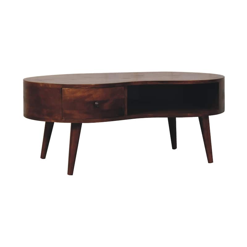 Artisan Furniture Solid Wood Large Chestnut Wave Coffee Table