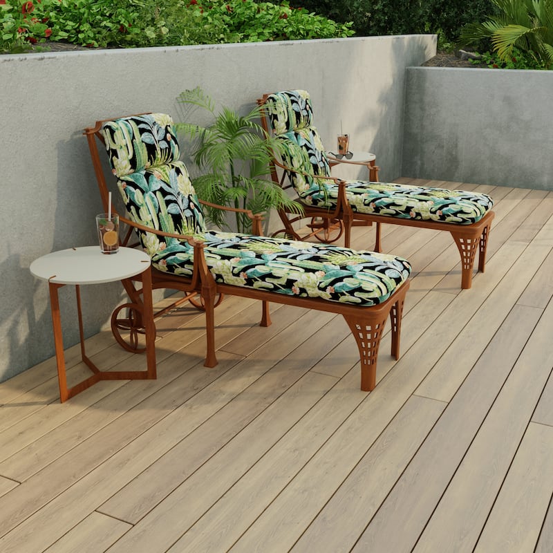 74" x 22" Outdoor Chaise Lounge Cushion with Ties and Loop - 74'' L x 22'' W x 5'' H