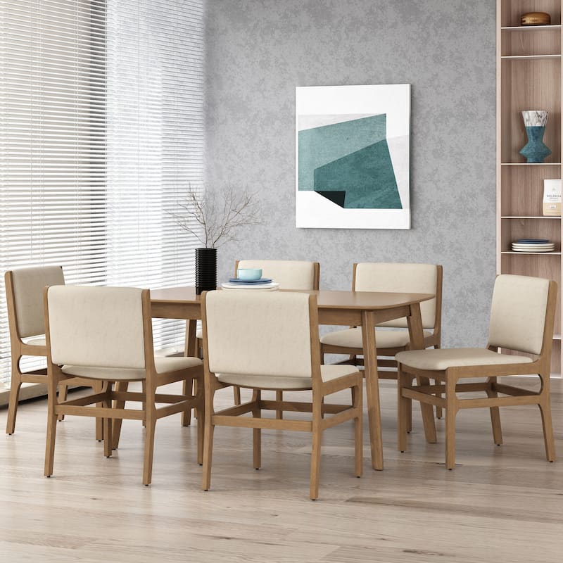 Coston Upholstered Dining Chairs by Christopher Knight Home - Wheat/Walnut