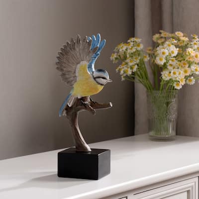 Blue Tit Bird On Branch Decoration - 10.75"
