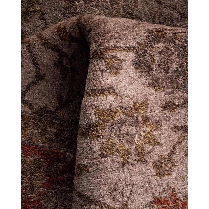 Overton Hand Knotted Wool Vintage Inspired Modern Contemporary Overdyed Beige Area Rug - 3' 1" x 4' 10"