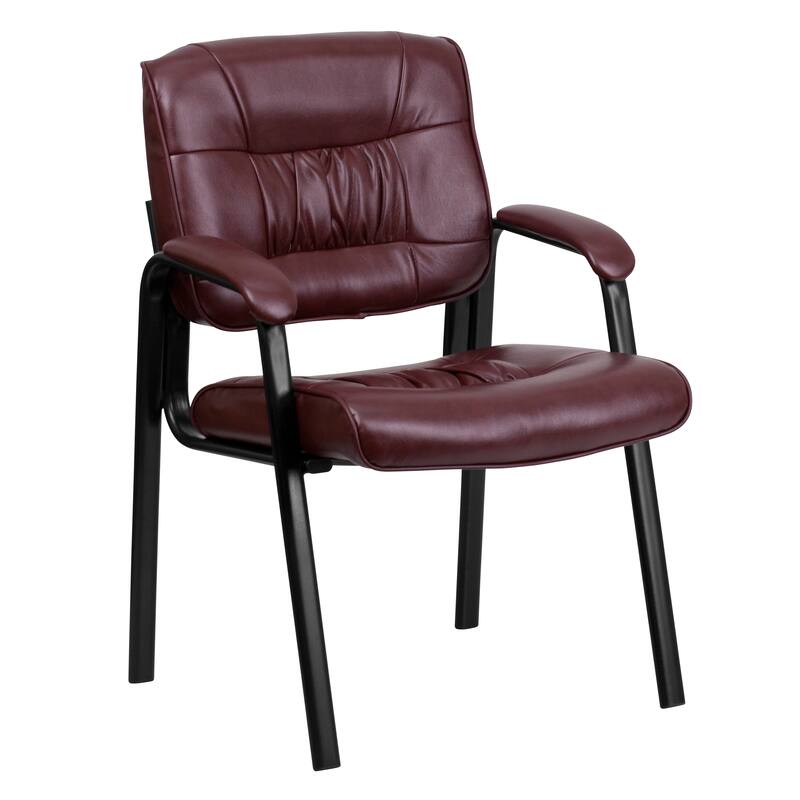 Upholstered Tufted Executive Reception Chair with Padded Arms - 23.25"W x 26"D x 36"H
