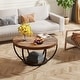 preview thumbnail 15 of 43, 31.7" Round Coffee Table, Rustic 2-Tier Center Table with Storage Open Shelves
