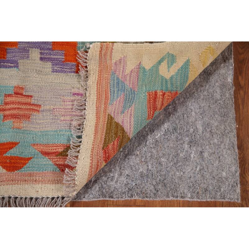 Southwestern Kilim Area Rug Reversible Hand-Woven Wool Carpet - 3'3"x 5'1"