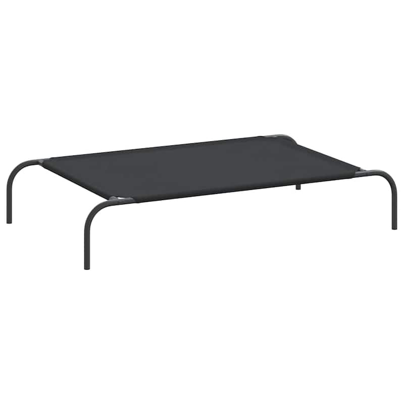 vidaXL Elevated Dog Bed Raised Dog Cot Puppy Sleeping Bed Black Textilene
