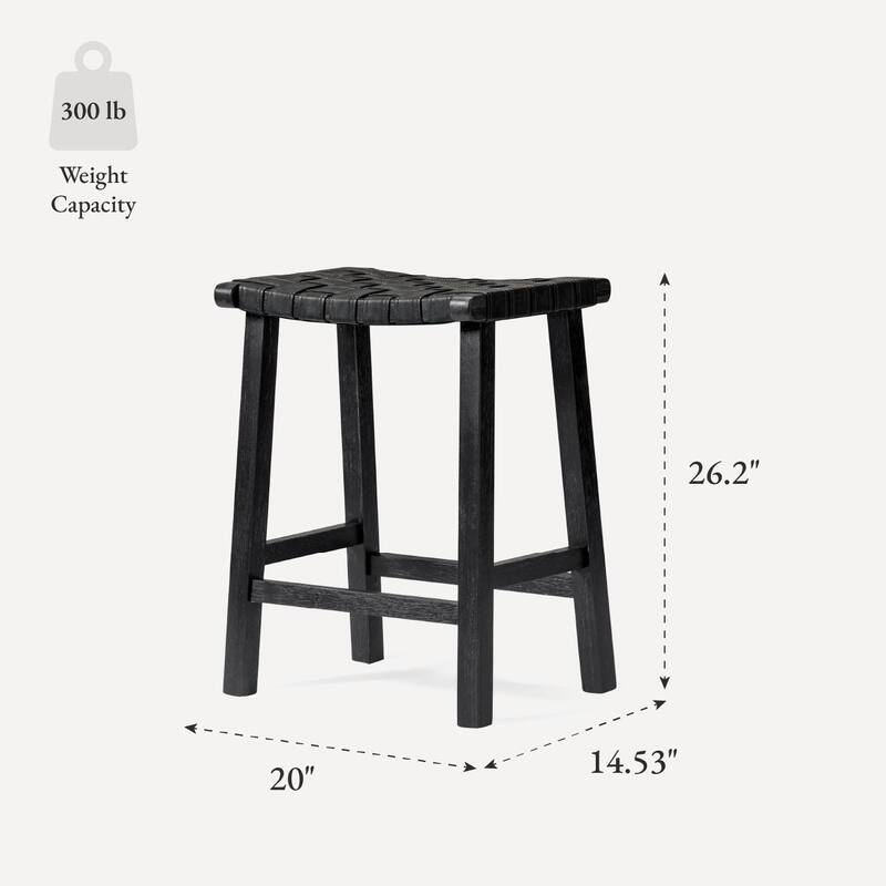 Maven Lane Noah Backless Kitchen Dining Stool with Vegan Leather