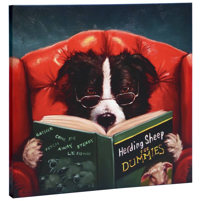 "Herding Sheep" Dog Wall Art Graphic Art Print on Wrapped Canvas