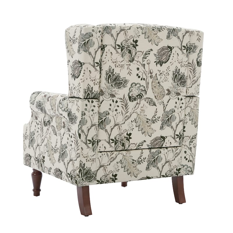 Patterned Upholstered Accent Chair for Living Room