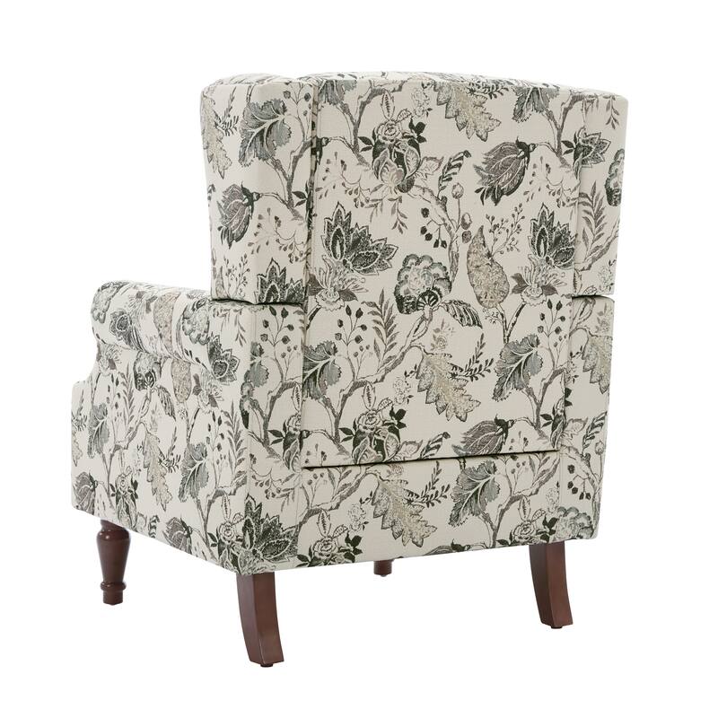 Set of 2 Patterned Upholstered Accent Chair for Living Room