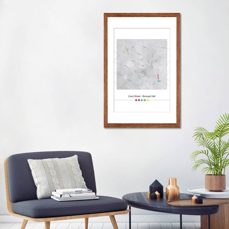 iCanvas quot Court Street Borough Hall Station 3D Map Poster quot by Project