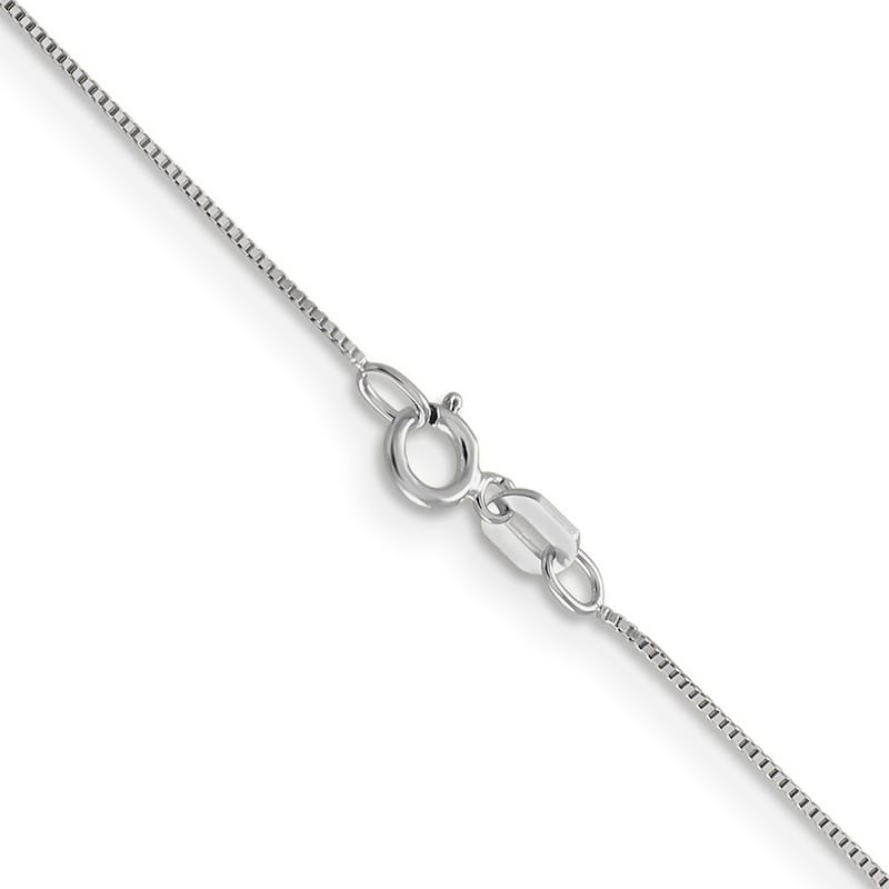 Curata 14k White Gold Solid 0.7mm Standard Box Chain Necklace Options: 16 18 20 22 24 26 28 30
