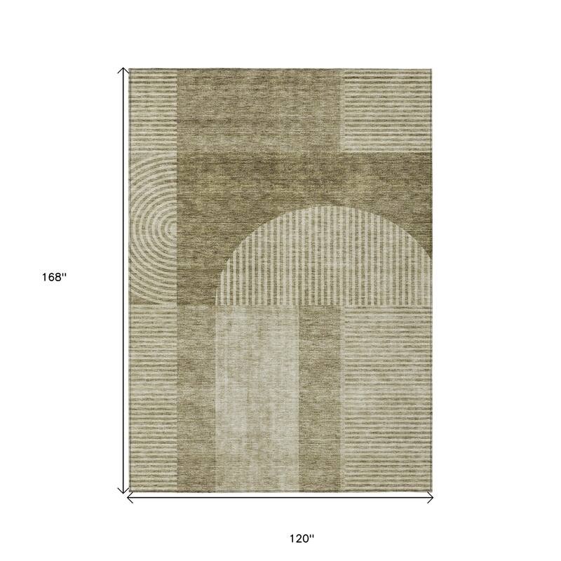HomeRoots Geometric Transitional Rectangle Outdoor Rug