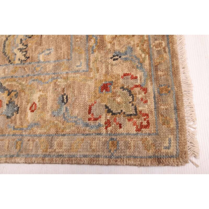 ECARPETGALLERY Hand-knotted Modern Oushak Tan Wool Rug - 5'0 x 8'0