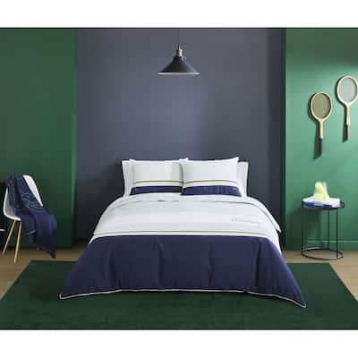 Lacoste Valleyfield 3-Piece Duvet Set, Reversible, Green, Cotton