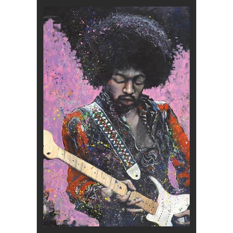 Jimi By Stephen Fiswick Hendrix Framed Art Poster - 24 x 36 Inch