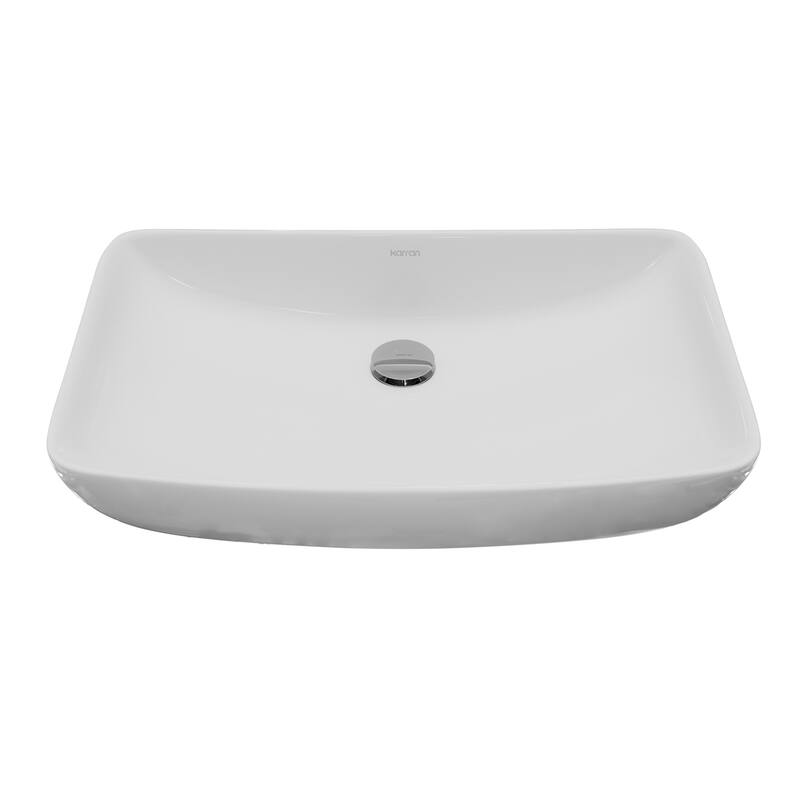 Karran Valera 24" Vitreous China Vessel Bathroom Sink in White - White