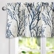 preview thumbnail 7 of 22, DriftAway Tree Branch Linen Blend Abstract Ink Printing Lined Window Curtain Valance 52" width x 14 " length - Blue