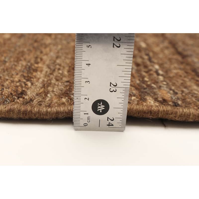 ECARPETGALLERY Flat-Weave Natural Brown Wool Tapestry Kilim - 5'0 x 6'8