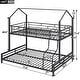 preview thumbnail 12 of 10, Black Metal House Bunk Bed with Roof, Ladder and Fence for Kids, Boys and Girls
