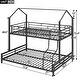 preview thumbnail 8 of 22, Nestfair Twin over Full Metal House Bunk Bed with Ladder and Slats