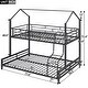 preview thumbnail 22 of 25, Twin Over Full Bunk Beds, Metal House Bed Frame w/Angled Ladder & Safety Guardrails, Convertible to 2 Beds, Triple Bunk Bed