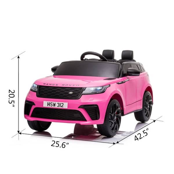 dimension image slide 1 of 2, Range Rover 12V Battery-Powered Ride-On Car for Kids, Complete with Remote Control, Soft Start, LED Lights, Music