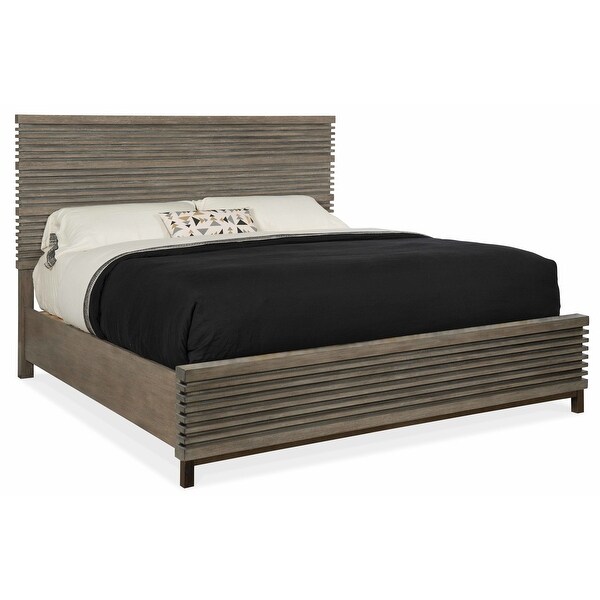 Hooker Furniture 5760-90266 King Wood Panel Bed Frame from the Annex Collection - Ceruse Gray Oak