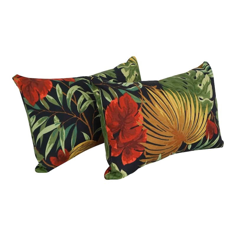 19-inch by 11-inch Outdoor Throw Pillows (Set of 2, Multiple Patterns) - 19 x 11 - Tropique Raven