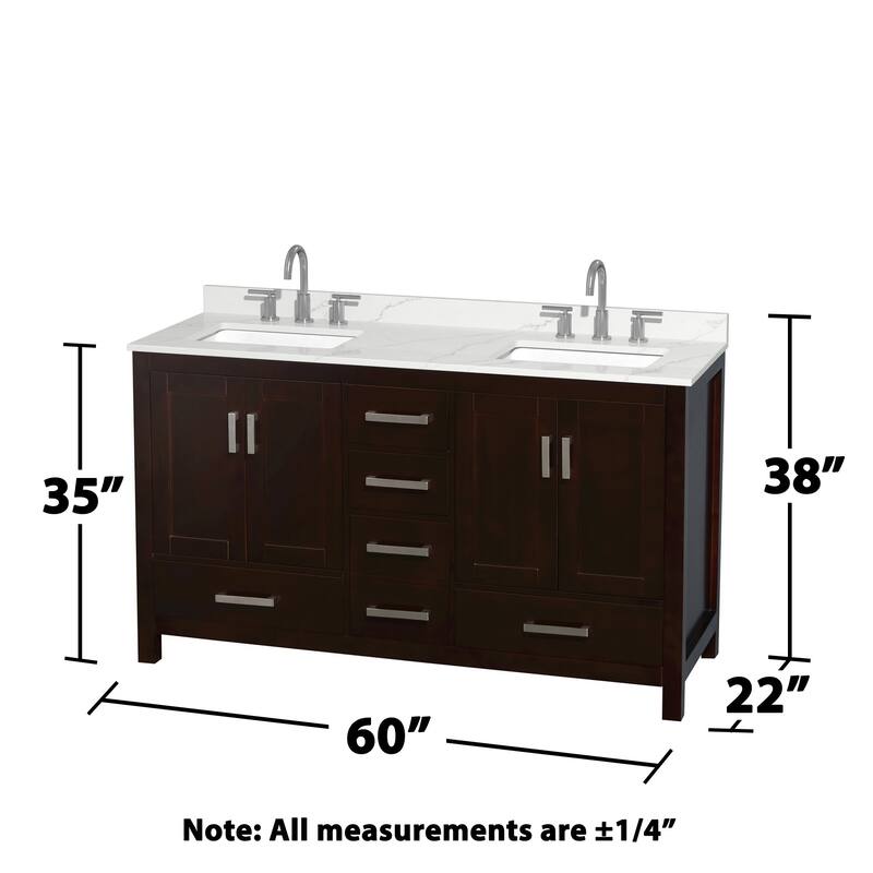 Wyndham Collection WCS141460D-QTZ-US3MXX Sheffield 60" Free Standing